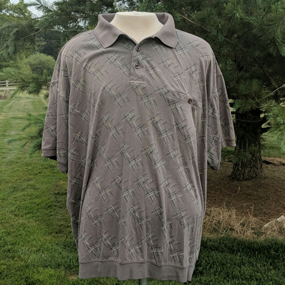 CANYON RIDGE Checkered-Pattern Polo Shirt Men 4XL